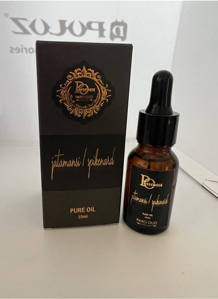 PARO OUD - Spikenard Essential I Jatamansi Oil Paro oud I 15ml I Cold press I Himalayan Jatamansi I grows above 3200 mtr to 4200 mtr in High Himalayas I Helps in insomnia I epilepsy I joint pain I mental disorder I weak memory I general massage I - Image 1