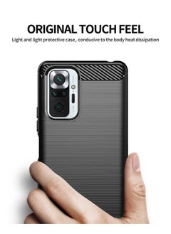 X-level غطاء حماية لهاتف Xiaomi Redmi Note 10 Pro 4G مع ملحقات حماية خلفية وغطاء خلفي مضاد للخدش ومقاوم للصدمات باللون الأسود  - Image 2