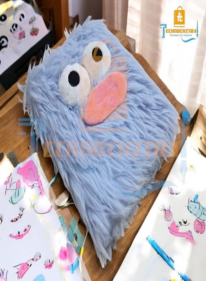 SHREE TECHNESH Funny Ghost Fur Diary for Girls | Soft Fluffy Plush Notebook | Cute Monster-Themed Designer Journal | 180 Pages | Unique Stationery Gift for Kids & Teens - Image 2