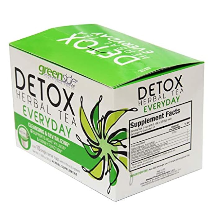 greenside Detox Herbal Tea Single Serve Cups for Everyday - Cleansing and Revitalizing Body Supplements - 10 Cups (3-gram Serving/Cup) - Image 3