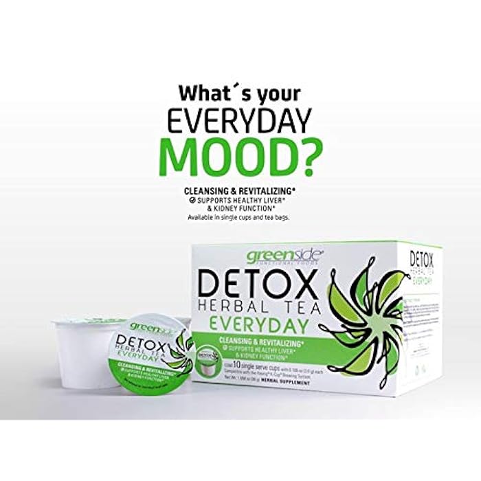 greenside Detox Herbal Tea Single Serve Cups for Everyday - Cleansing and Revitalizing Body Supplements - 10 Cups (3-gram Serving/Cup) - Image 4
