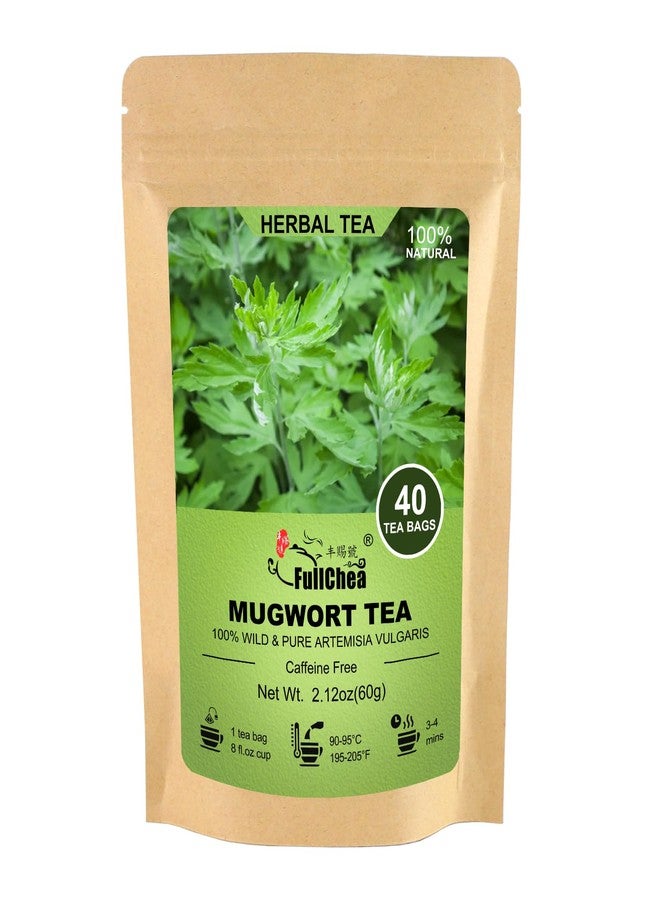 FullChea - Mugwort Tea Bag 40 Teabags, 1.5g/bag - 100% Pure Natural Artemisia Vulgaris Herbal Tea - Rich In Antioxidants - Image 1