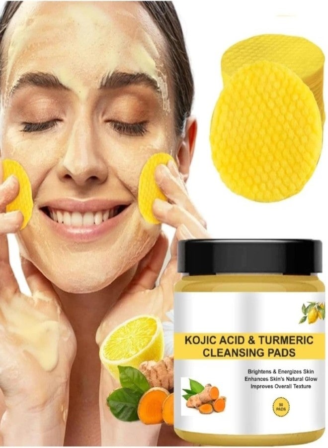 SEINON'S Turmeric Kojic Acid Pads, 50 Pack Acid Turmeric Cleansing Pads, Turmeric Exfoliators, Foam Pads for Cleansing, Brightening, Moisturizing (Pack Of 2) - Image 5
