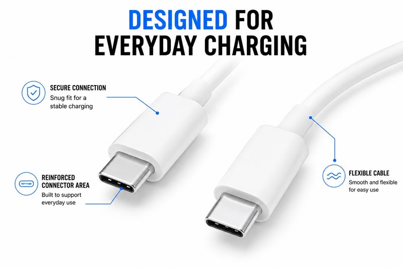 2M USB-C to USB-C Charging Cable for iPhone and Samsung, 6.56FT Type-C Fast Charging Cable for Compatible iPhone and Samsung Devices - Image 4