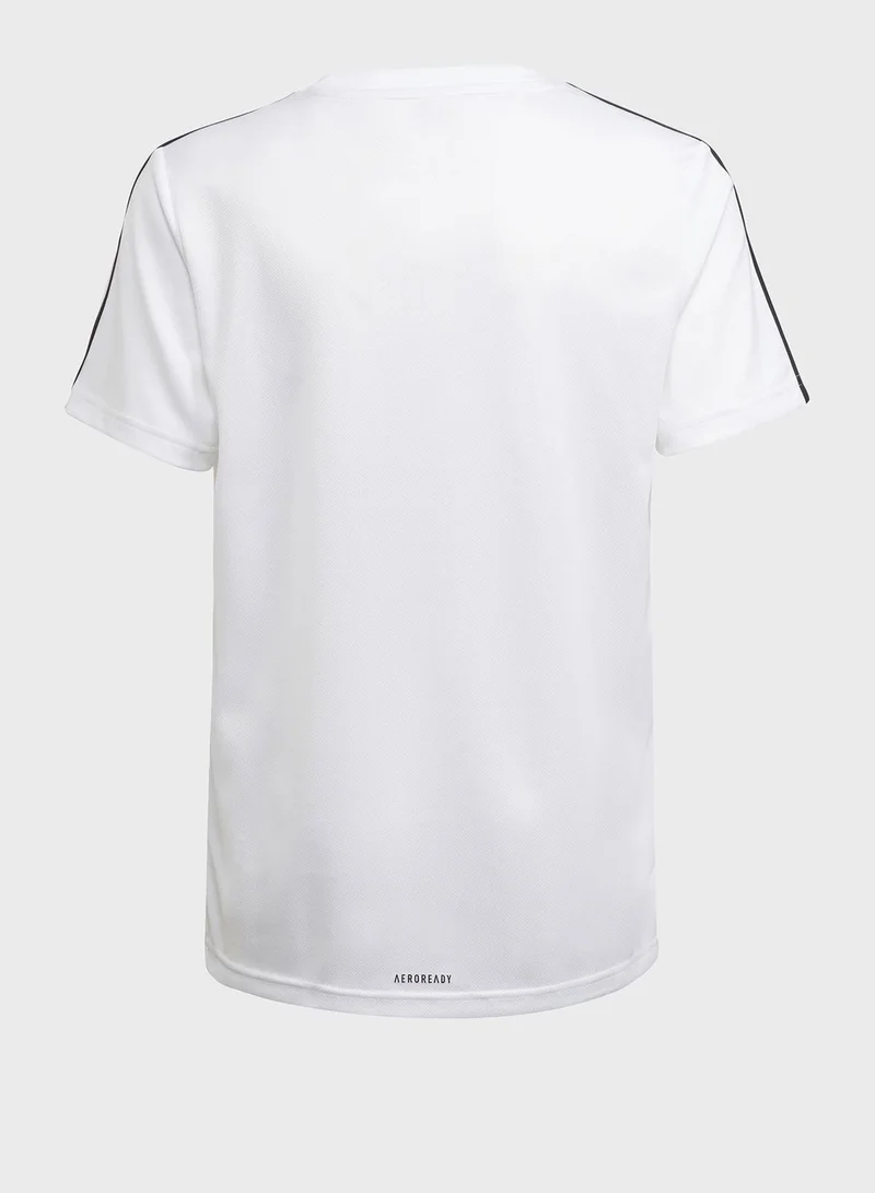 Adidas Youth 3 Stripe T-Shirt