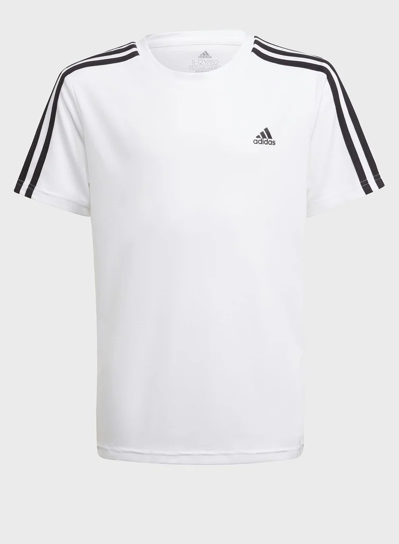 Adidas Youth 3 Stripe T-Shirt