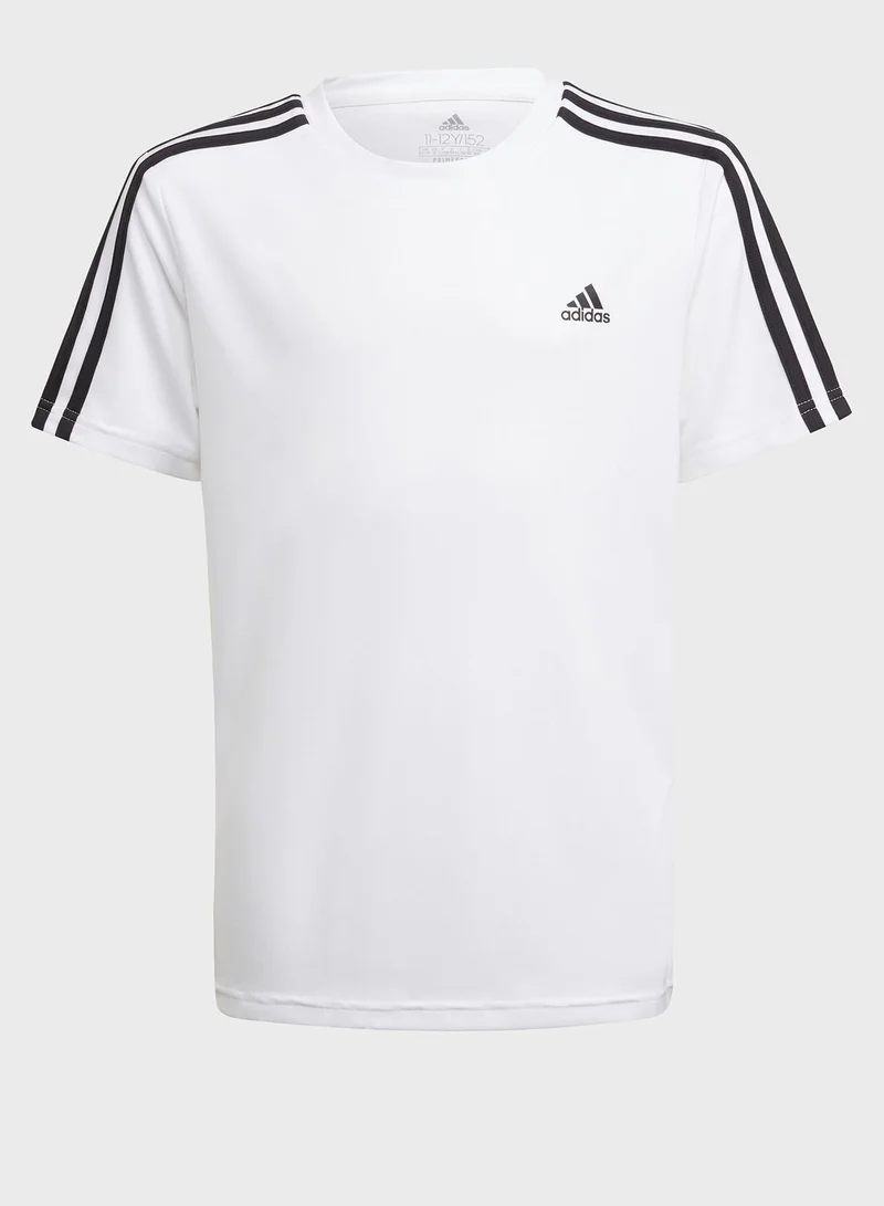 Adidas Youth 3 Stripe T-Shirt