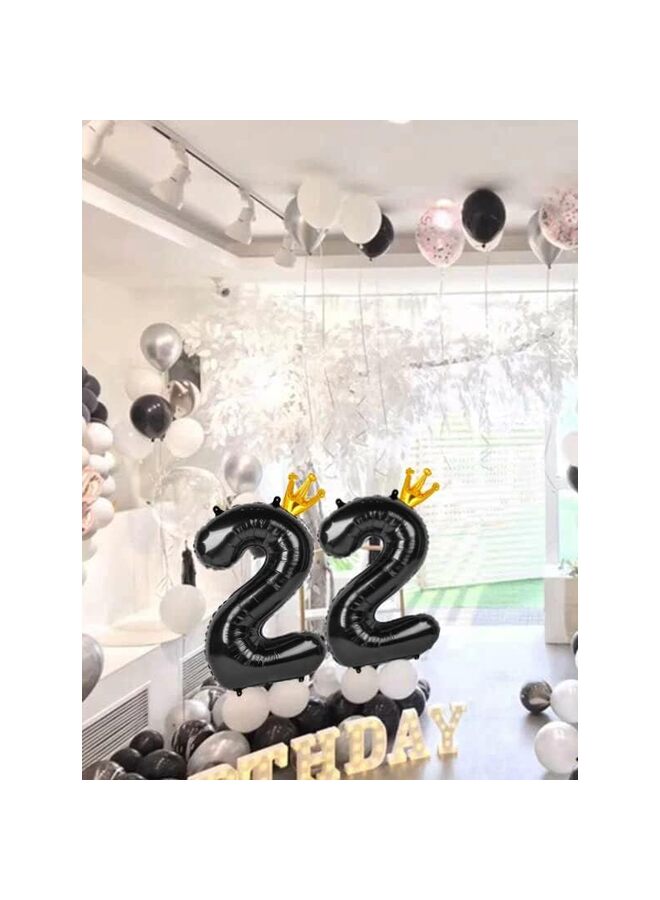 40 Inch Black Foil Number Balloon, Large Mylar Numbers for Birthday Anniversary Retirement Party Decorations (0, 10, 20, 30, 40, 50, 60, 100), Helium Free (2) - Image 5