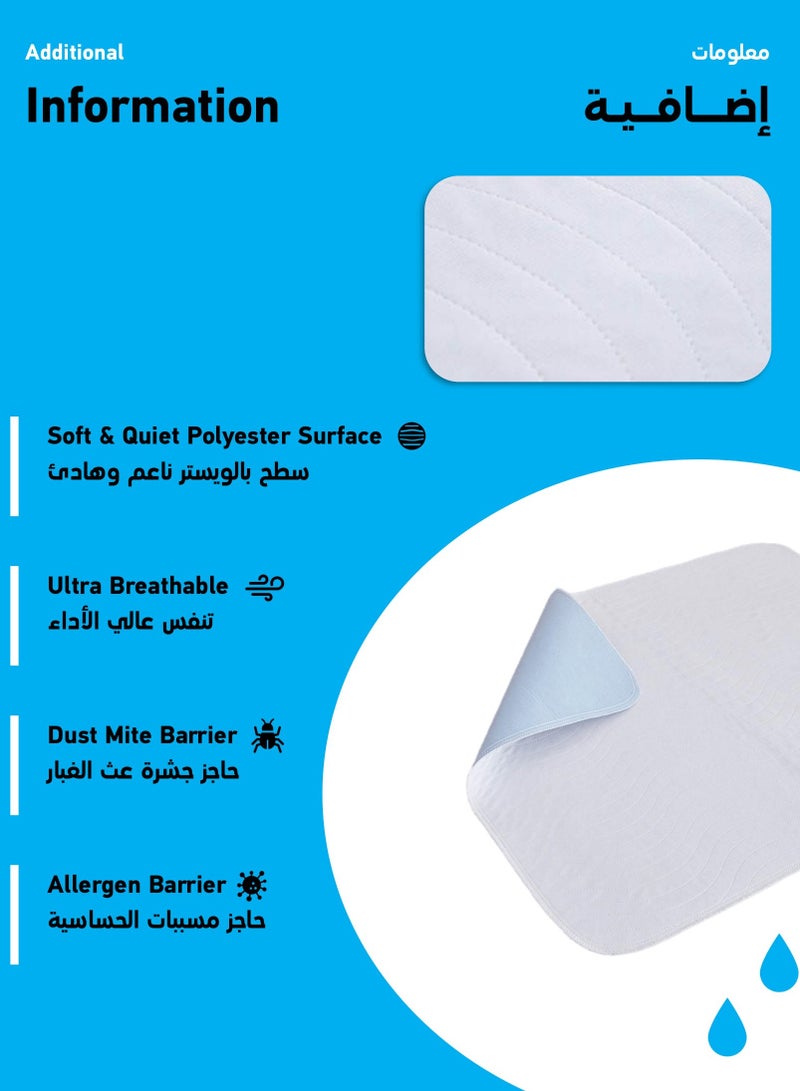 SafeSleep Shield Waterproof Bed Pads - Reusable Washable Incontinence Pads for Elderly Care, Kids, Pets. Heavy Duty Protection with Ultra Absorbent Layers for Mattresses 91 X 182 CM - Image 3