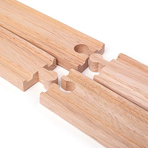 Bigjigs Rail سكك بيججيج الطويلة المستقيمة (عبوة من 4) - متوافقة مع العلامات التجارية الرئيسية الأخرى للسكك الخشبية - Image 4
