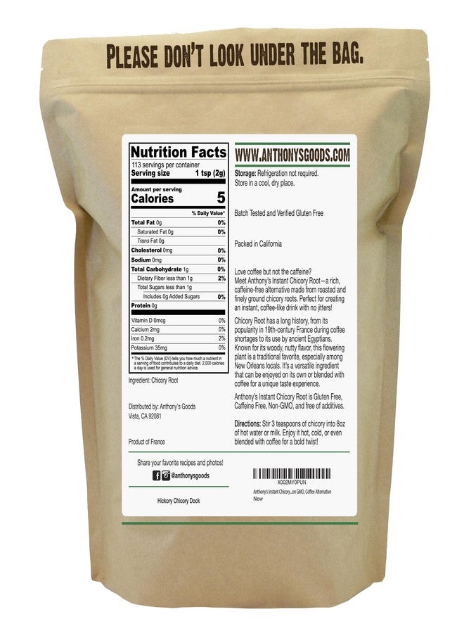 Anthony's Instant Chicory Root, 8 oz, Gluten Free, Caffeine Free, Non GMO, Coffee Alternative - Image 2
