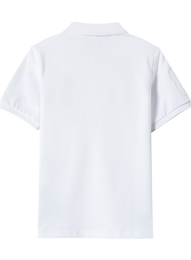 جيوردانو قميص بولو جريء بأكمام قصيرة ومطرز للصغار - Image 2