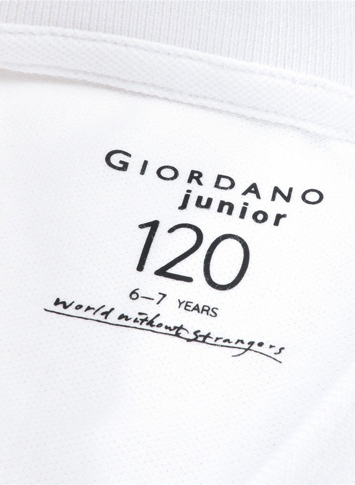 جيوردانو قميص بولو جريء بأكمام قصيرة ومطرز للصغار - Image 5