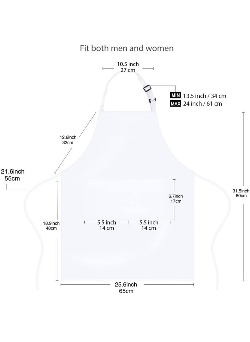 AuliceVerse Waterproof Chef Apron and Hat Set Adjustable Neck Strap Extra Long Ties 2 Pockets Ideal for Cooking Baking BBQ Restaurant Unisex for Men Women - Image 2