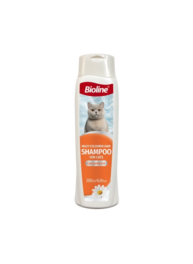 Bioline Cat Shampoo Multi-Coloured Coat Care with Coconut Oil & Chamomile 200ml From Varmacy - Image 1