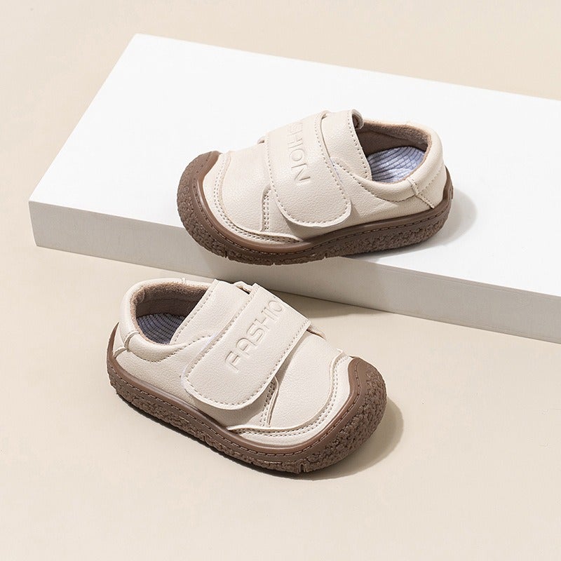 bigegog Soft Leather Anti-Kick Toe-Protection Toddler Walking Shoes for Boys and Girls, Spring Autumn New Arrival, Cute Baby Shoes, Low-Top Casual - Image 1