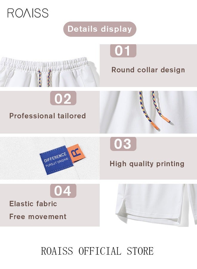 رويس شورتات كاجوال للرجال مع جيوب متعددة بنطلونات رياضية مريحة بساق مستقيمة للرجال شورتات بلون موحد مع رباط قابل للتعديل وحزام خصر مطاطي مناسبة لأنماط الحياة النشطة والمناسبات غير الرسمية - Image 4