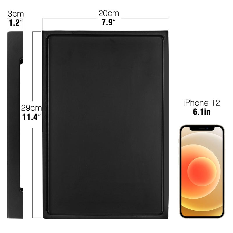 Luxspire Vanity Tray, Bathroom Tray Toilet Tank Storage Tray, Resin Kitchen Sink Trays, Vanity Countertop Organizer for Candles Soap Towel Perfume Holder Dish Decorative Serving Trays -Large- Black - Image 5