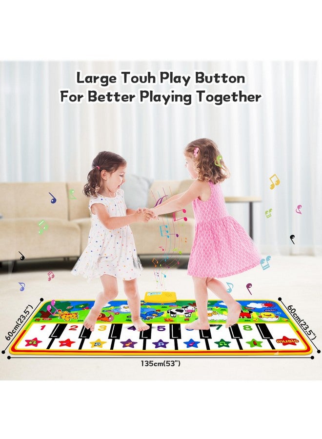 M SANMERSEN Piano Mat - 53" x 23" Musical Mat 8 Animals Sounds Dance Mat for Kids Touch Play Dancing Mat Toy Gifts for 1 2 3 4 5 6 Year Old Girls Boys - Image 3
