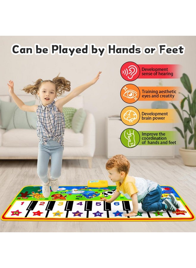 M SANMERSEN Piano Mat - 53" x 23" Musical Mat 8 Animals Sounds Dance Mat for Kids Touch Play Dancing Mat Toy Gifts for 1 2 3 4 5 6 Year Old Girls Boys - Image 5