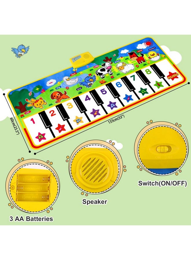 M SANMERSEN Piano Mat - 53" x 23" Musical Mat 8 Animals Sounds Dance Mat for Kids Touch Play Dancing Mat Toy Gifts for 1 2 3 4 5 6 Year Old Girls Boys - Image 4