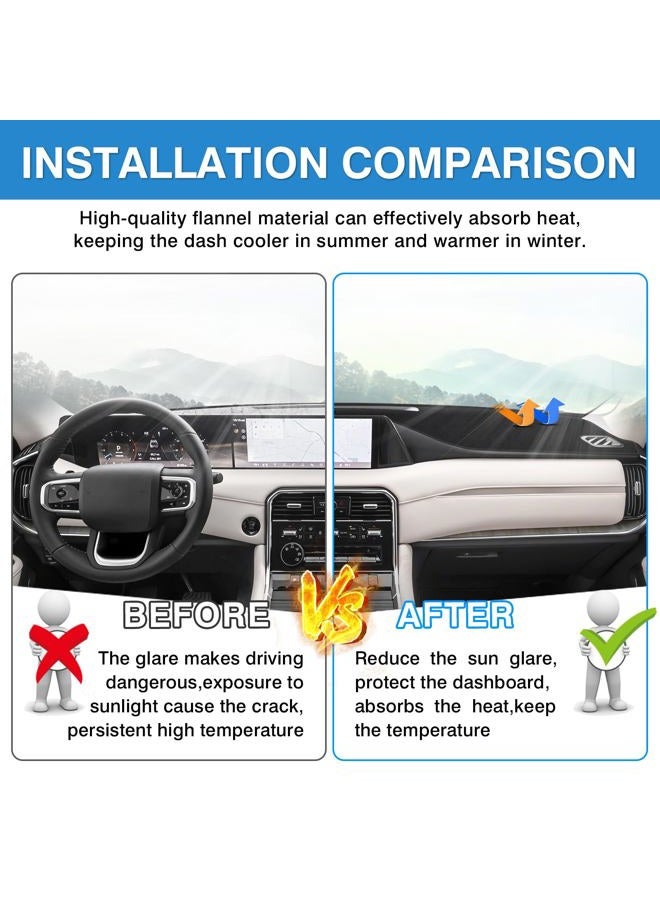 Autorder Dashboard Cover Mat for Nissan Armada 2025 2026 Accessories Dash Cover Upgrade Flannel Dash Mat Sunshade Glare UV Rays Protector(Only fit for 14.3-inch Touchscreen) - Image 3