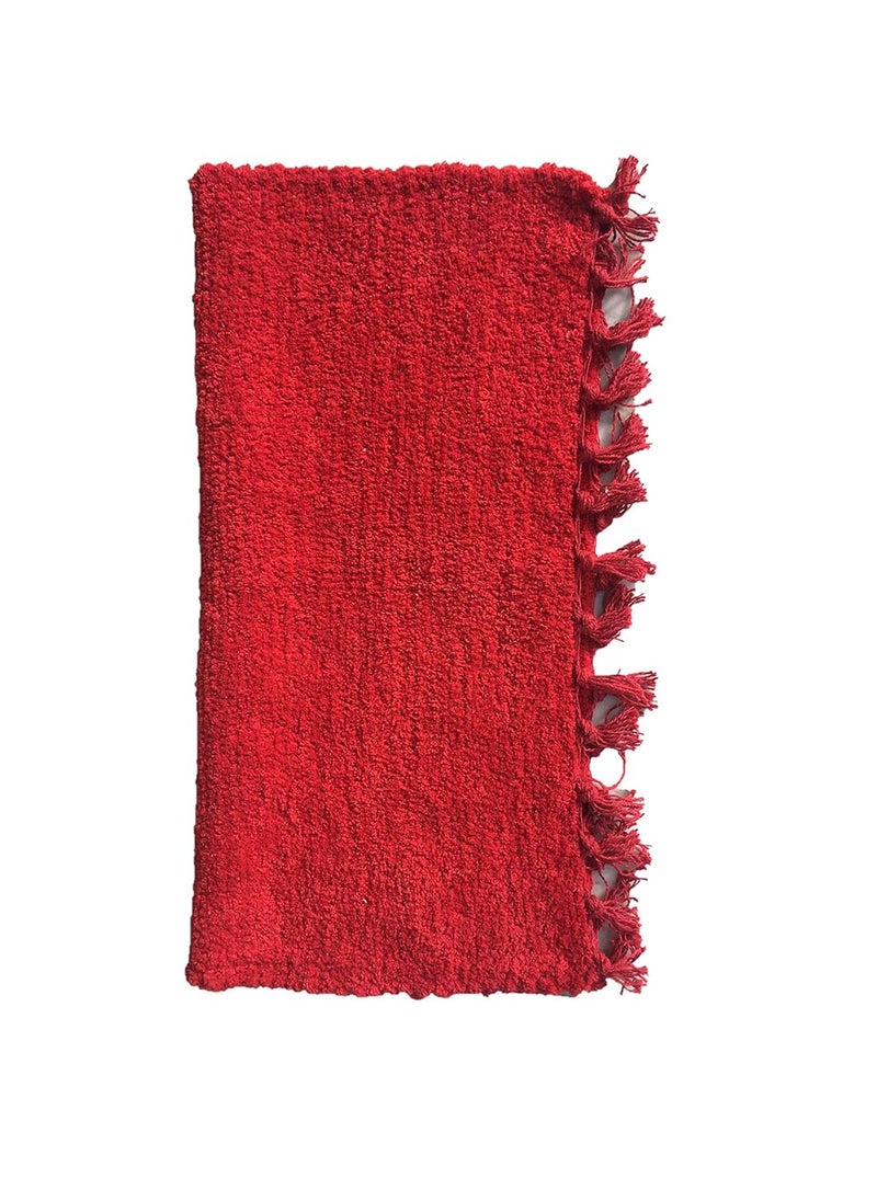 JK JK Pooja Pure Cotton Hand Knitted Reversible Aasan Mat (19x19 inch, Red)  - Image 2