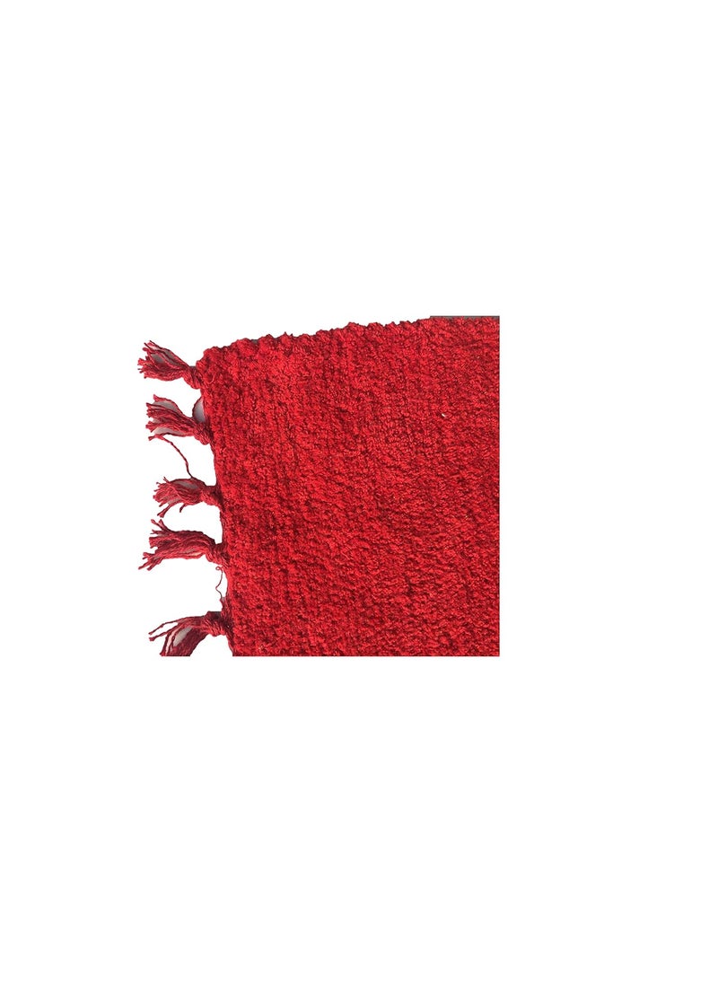 JK JK Pooja Pure Cotton Hand Knitted Reversible Aasan Mat (19x19 inch, Red)  - Image 3