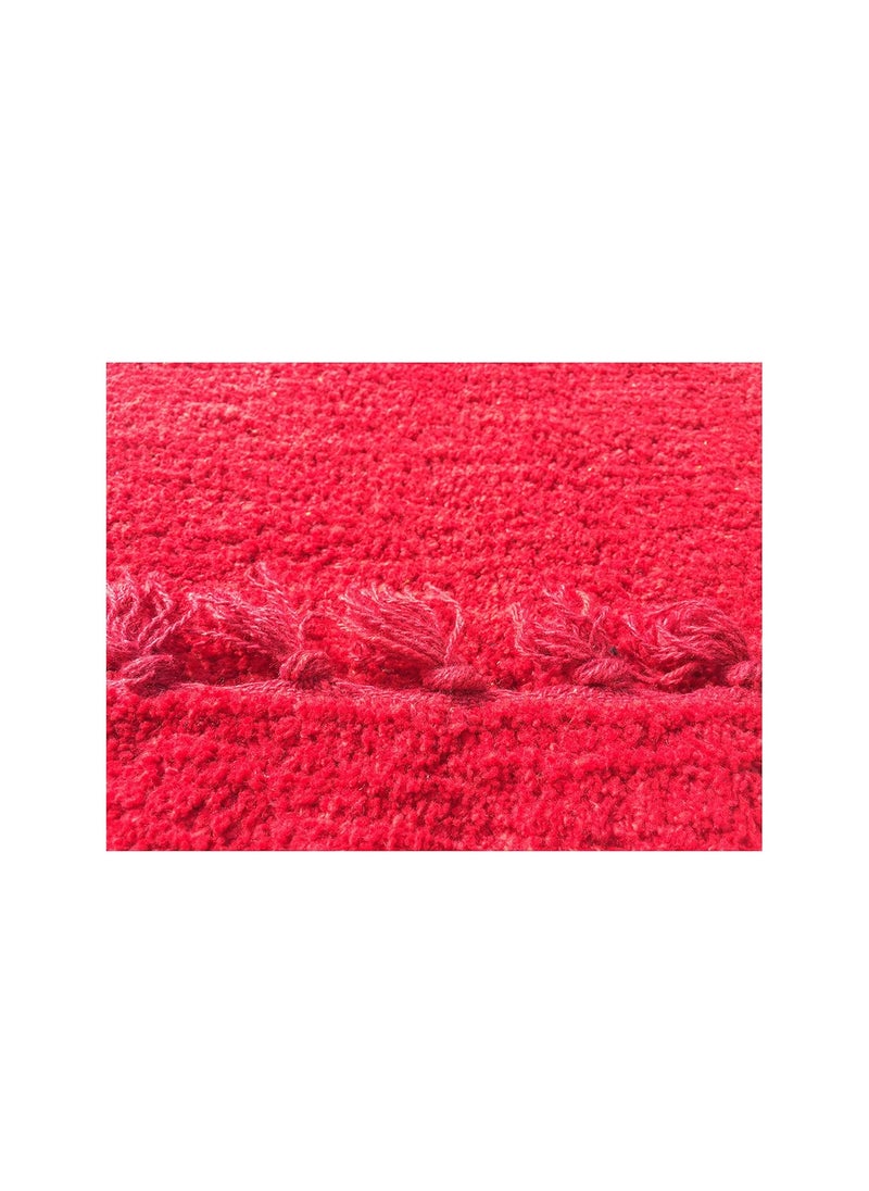 JK JK Pooja Pure Cotton Hand Knitted Reversible Aasan Mat (19x19 inch, Red)  - Image 4