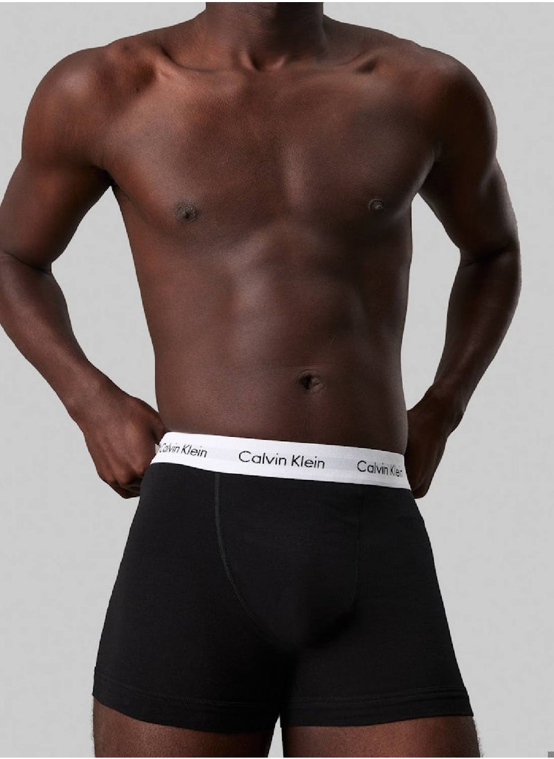 CALVIN KLEIN Men's 3 Pack Trunks - Cotton, Multicolour  - Image 3