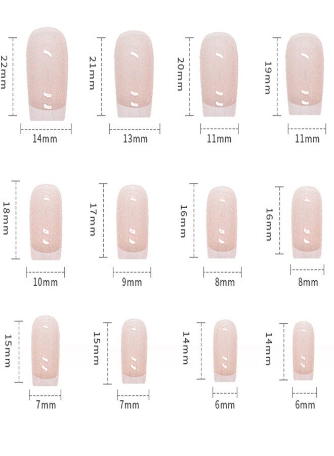 Vezocim 24Pcs Reusable Full Cover Artificial Fake Nails Kits, French False Nails, Medium Length Press on Nails, Acrylic Nails Design, Glue on Nails Fake Nails for Women Girls - Image 4