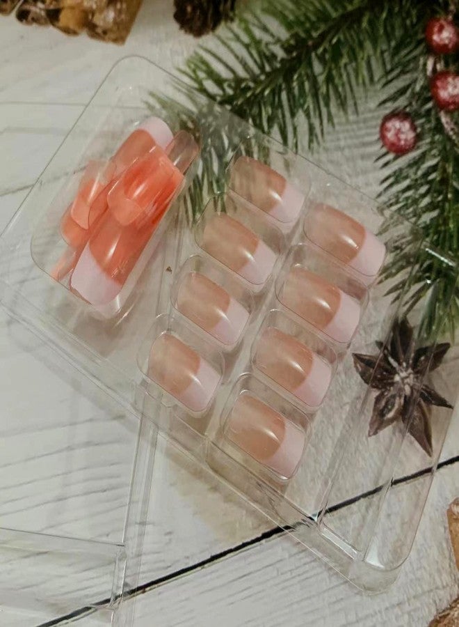 Vezocim 24Pcs Reusable Full Cover Artificial Fake Nails Kits, French False Nails, Medium Length Press on Nails, Acrylic Nails Design, Glue on Nails Fake Nails for Women Girls - Image 5