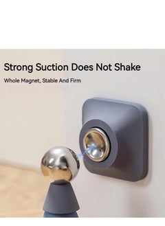 KASTWAVE Magnetic Door Stopper, Silicone Door Suction Punch-Free Door Stopper, Anti-Collision Silicone Fixed Household Strong Magnetic Door Suction for Wall, 2 Pcs, Blue and White  - Image 3