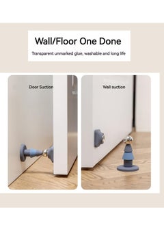 KASTWAVE Magnetic Door Stopper, Silicone Door Suction Punch-Free Door Stopper, Anti-Collision Silicone Fixed Household Strong Magnetic Door Suction for Wall, 2 Pcs, Blue and White  - Image 2