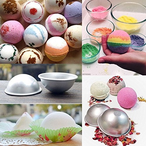 Bloss Bath Bomb Molds 4 Set 2.5 Inch, Bath Bomb Mold Kit 8 Pieces Bath Bombs Press, DIY Metal Bath Bombs Molds - Image 3