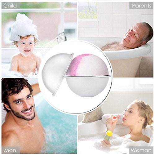 Bloss Bath Bomb Molds 4 Set 2.5 Inch, Bath Bomb Mold Kit 8 Pieces Bath Bombs Press, DIY Metal Bath Bombs Molds - Image 4