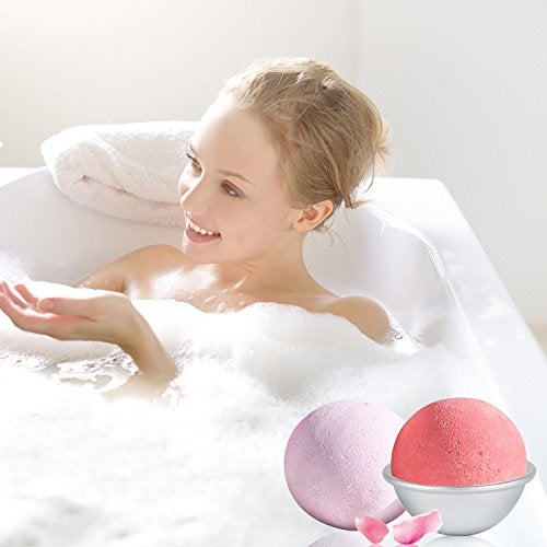 Bloss Bath Bomb Molds 4 Set 2.5 Inch, Bath Bomb Mold Kit 8 Pieces Bath Bombs Press, DIY Metal Bath Bombs Molds - Image 2