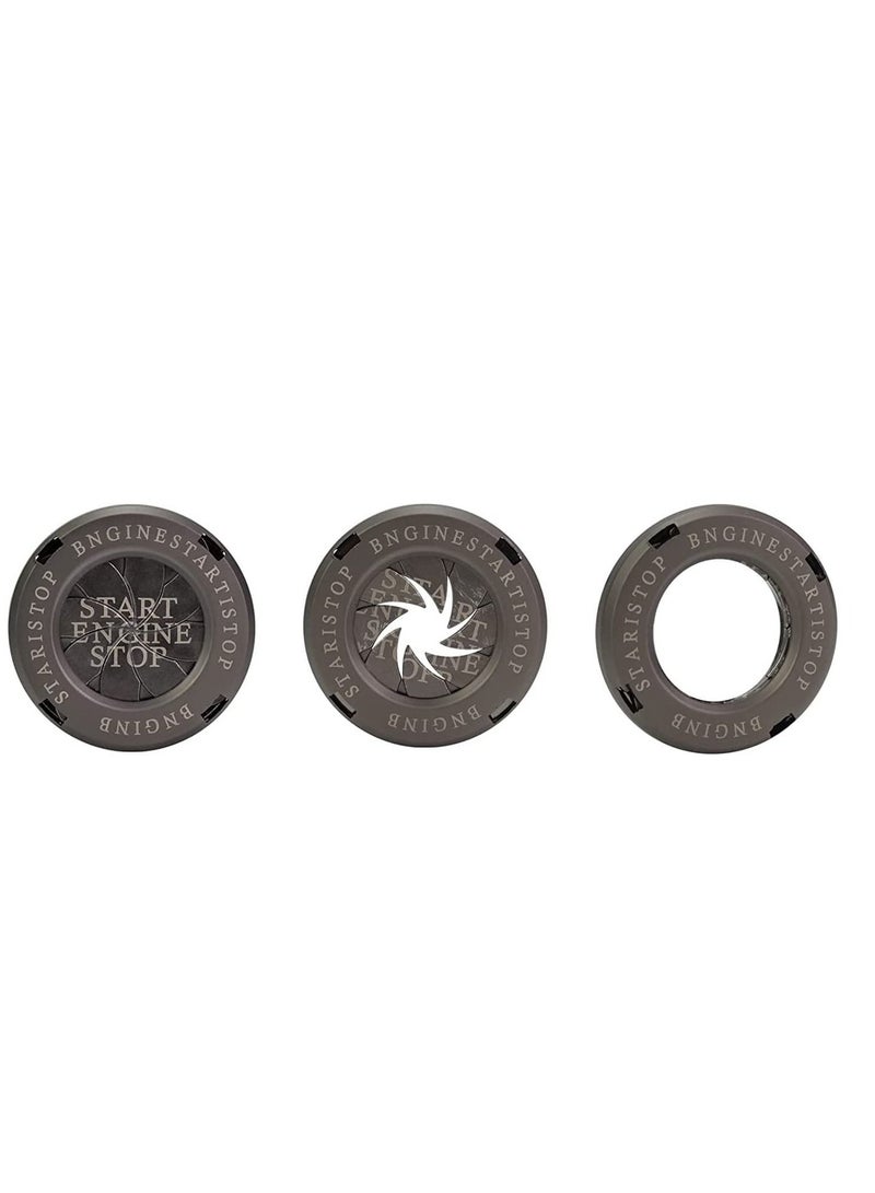 SYOSI Car Start Button Cover, Engine Start Stop Button Spin Cover, One Key Start Button Cover Anti-Scratch Universal Button Replacement Decoration Protector Ring, Titanium Black - Image 5