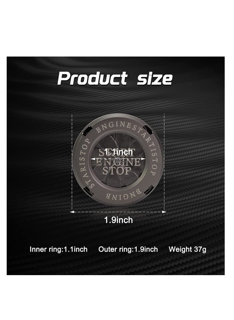 SYOSI Car Start Button Cover, Engine Start Stop Button Spin Cover, One Key Start Button Cover Anti-Scratch Universal Button Replacement Decoration Protector Ring, Titanium Black - Image 4