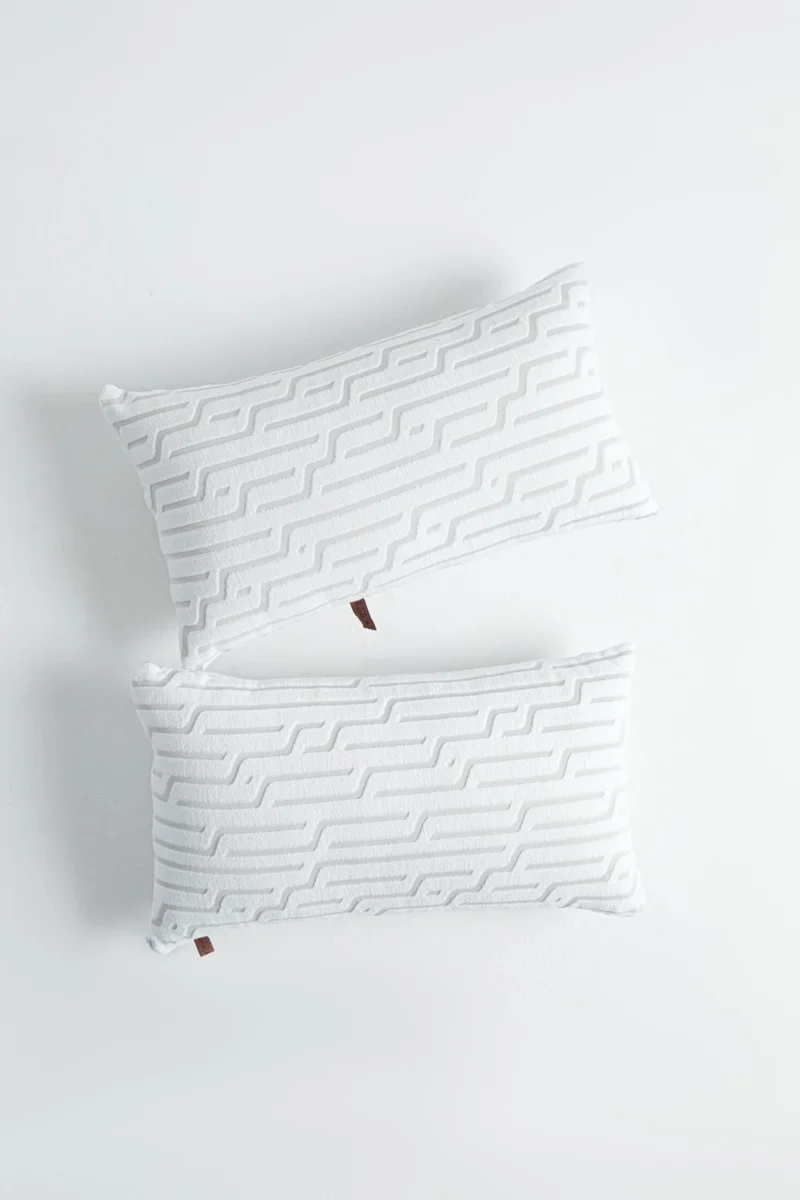 فافورا 2-Piece Authentic Rectangular Punch Cushion Cover Gray