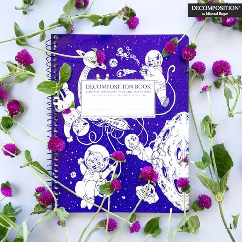Decomposition Kittens in Space College Ruled Spiral Notebook - 9.75 x 7.5 Journal with 160 Lined Pages - 100% Recycled Paper - Cute Notebooks for School Supplies, Home & Office - Made in USA - Image 2