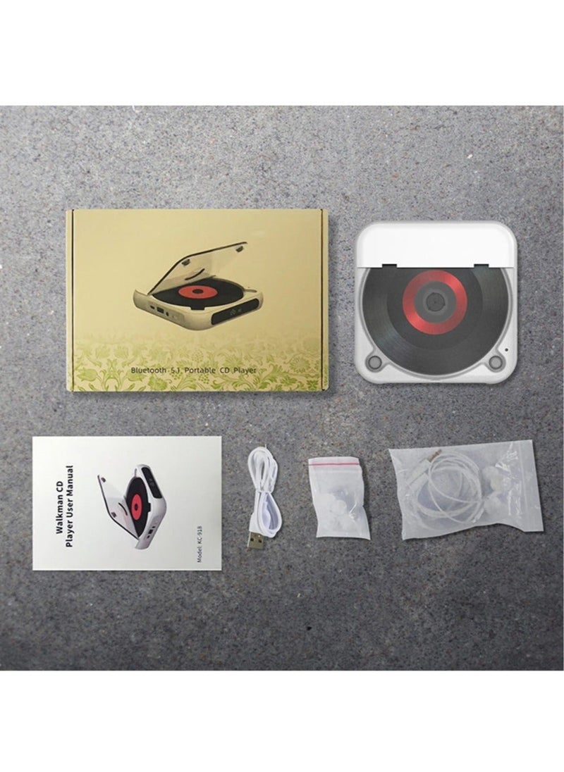 KC-918 Portable CD Player,  Personal CD Players with Bluetooth for Car, Travel or Language learning, Rechargeable Small Music Player