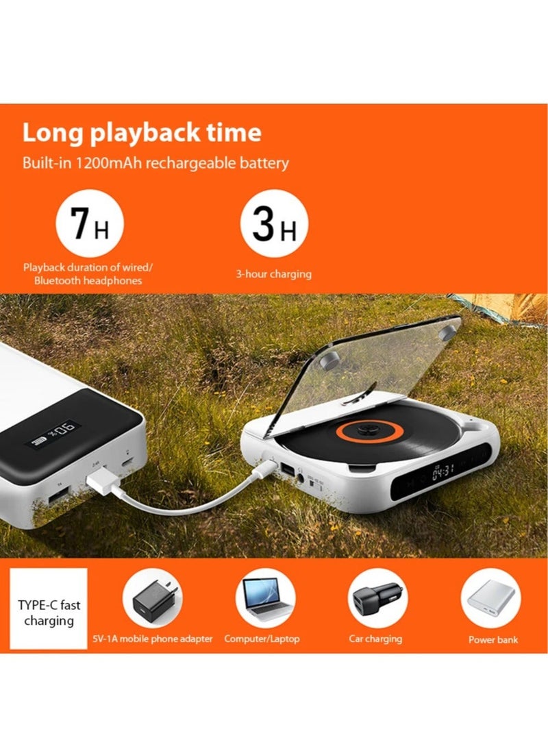 KC-918 Portable CD Player,  Personal CD Players with Bluetooth for Car, Travel or Language learning, Rechargeable Small Music Player