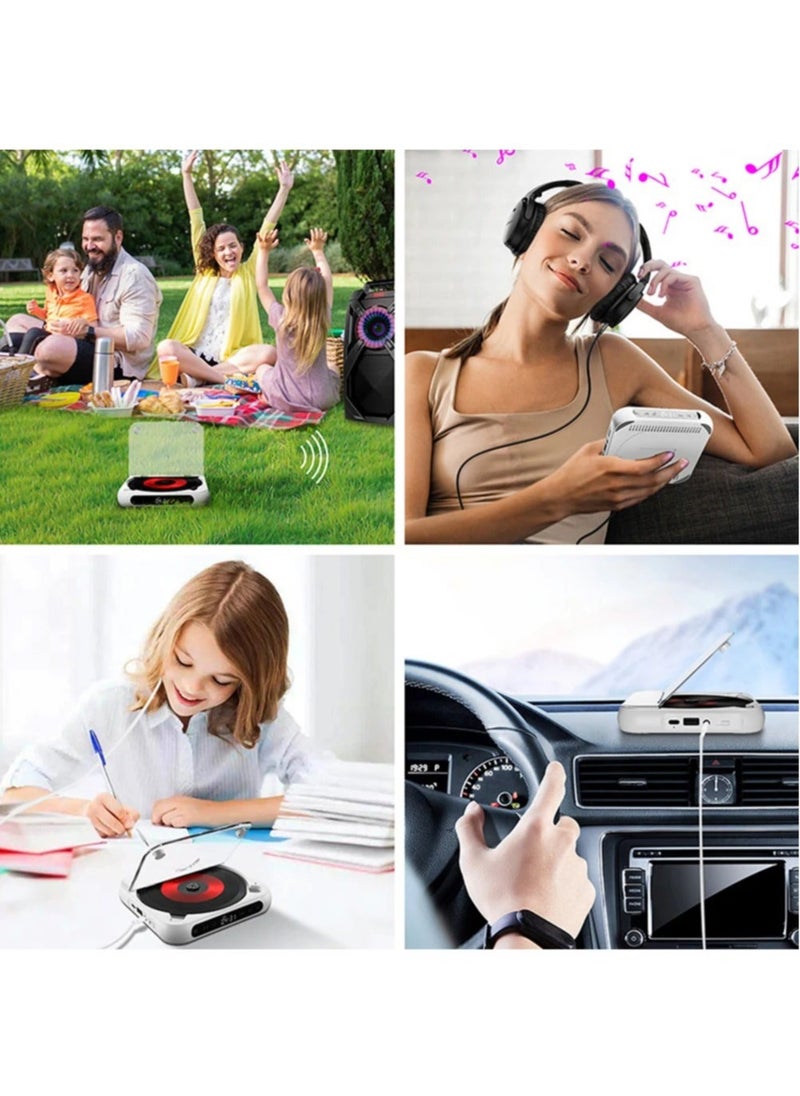 KC-918 Portable CD Player,  Personal CD Players with Bluetooth for Car, Travel or Language learning, Rechargeable Small Music Player