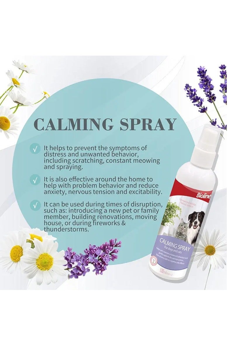بايولاين بخاخ بيولاين المهدئ للحيوانات الأليفة – 120 مل | يقلل التوتر والقلق، يخفف السلوكيات المزعجة، مثالي للسفر والمناسبات المزعجة - Image 3