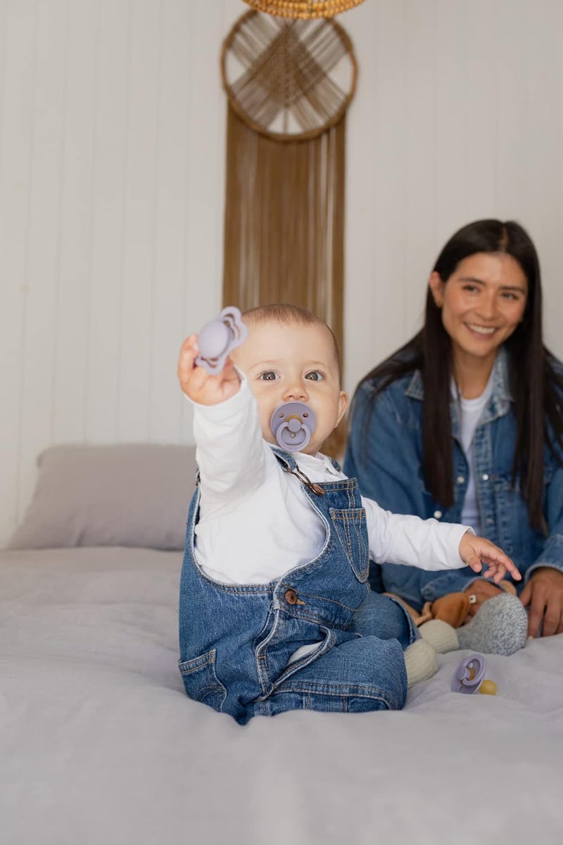 BIBS Pacifiers Colour Collection | Natural Rubber Baby Pacifier | Set of 2 BPA-Free Soothers | Made in Denmark | 0+ Months (Pack of 2) | Steel Blue - Image 5