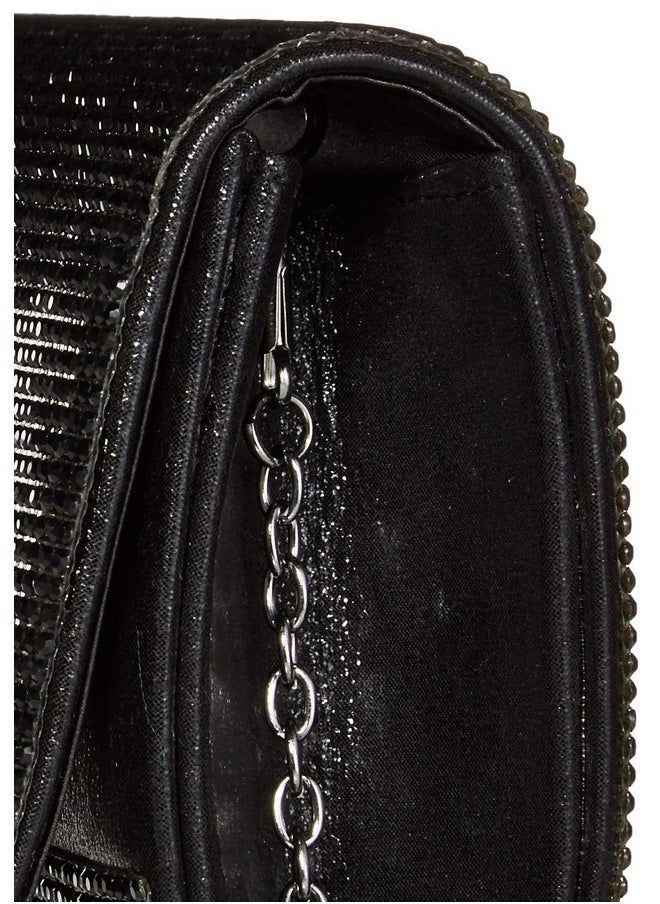Jessica McClintock Womens Alexis Sparkle And Shine Clutch Evening Bag Black One Size Us  - Image 3
