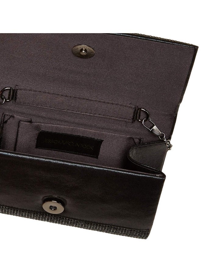 Jessica McClintock Womens Alexis Sparkle And Shine Clutch Evening Bag Black One Size Us  - Image 5