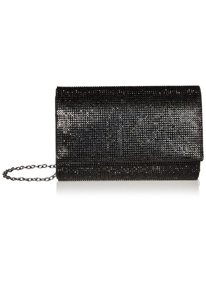 Jessica McClintock Womens Alexis Sparkle And Shine Clutch Evening Bag Black One Size Us  - Image 1