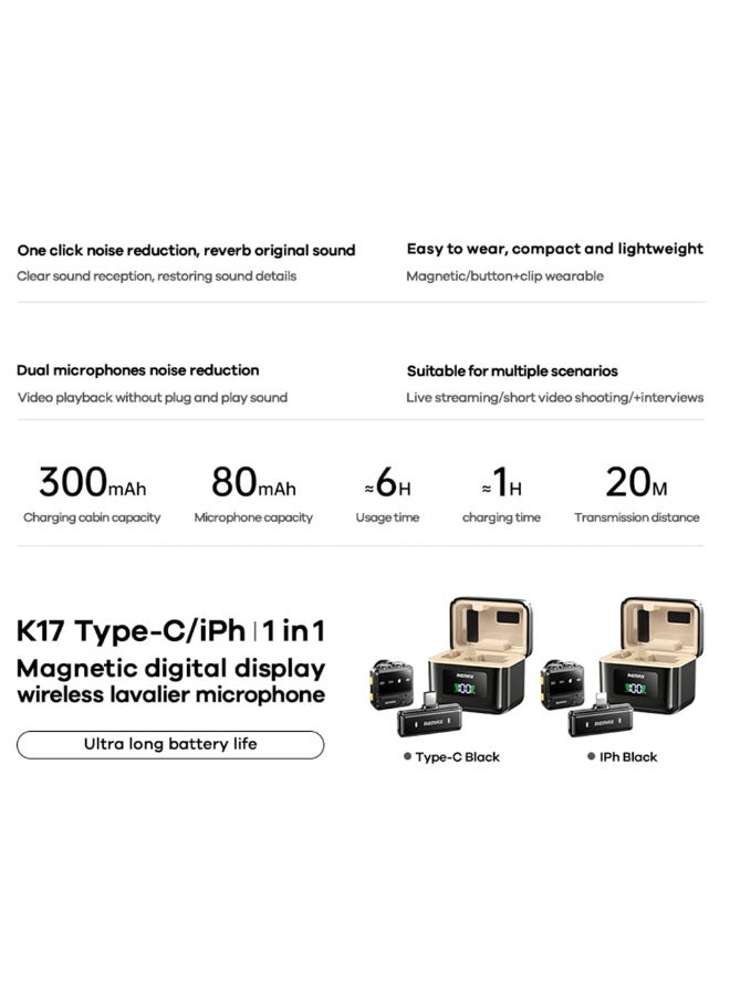 REMAX K17 1-in-1 USB-C Wireless Microphone - Image 2